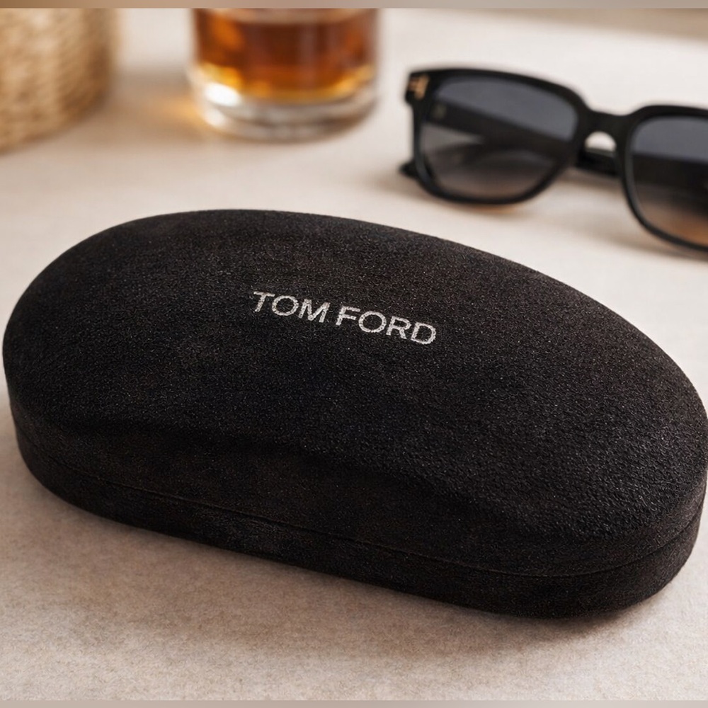 Tom Ford Black Suede Sunglasses Case Original Luxury Eyewear Cover
